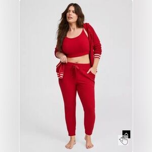 Torrid Heavy Hacci Rib Lounge Jogger Jester Red 3X